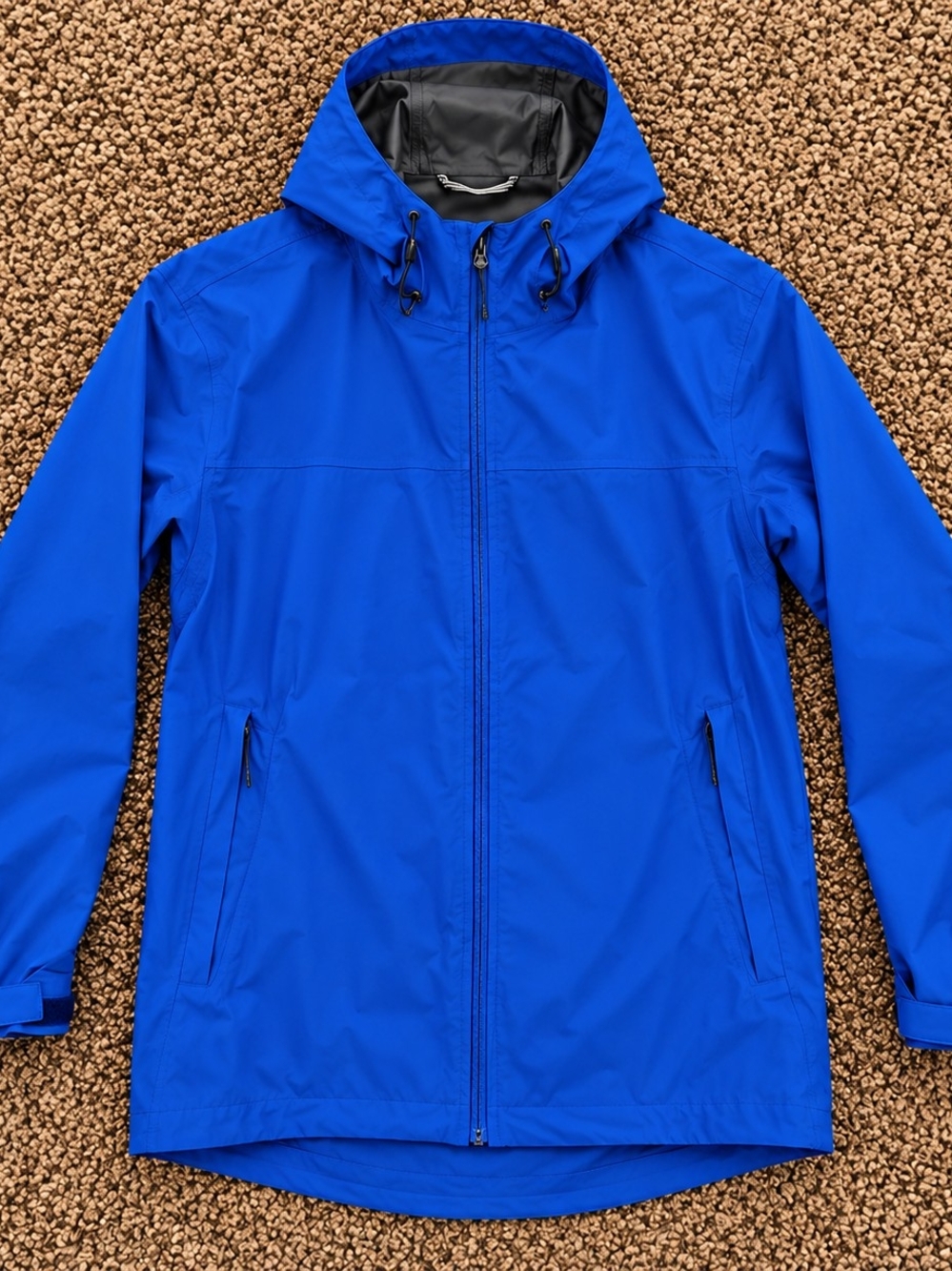 Nautica Royal Blue Hooded Windbreaker / Rain Jacket - Large